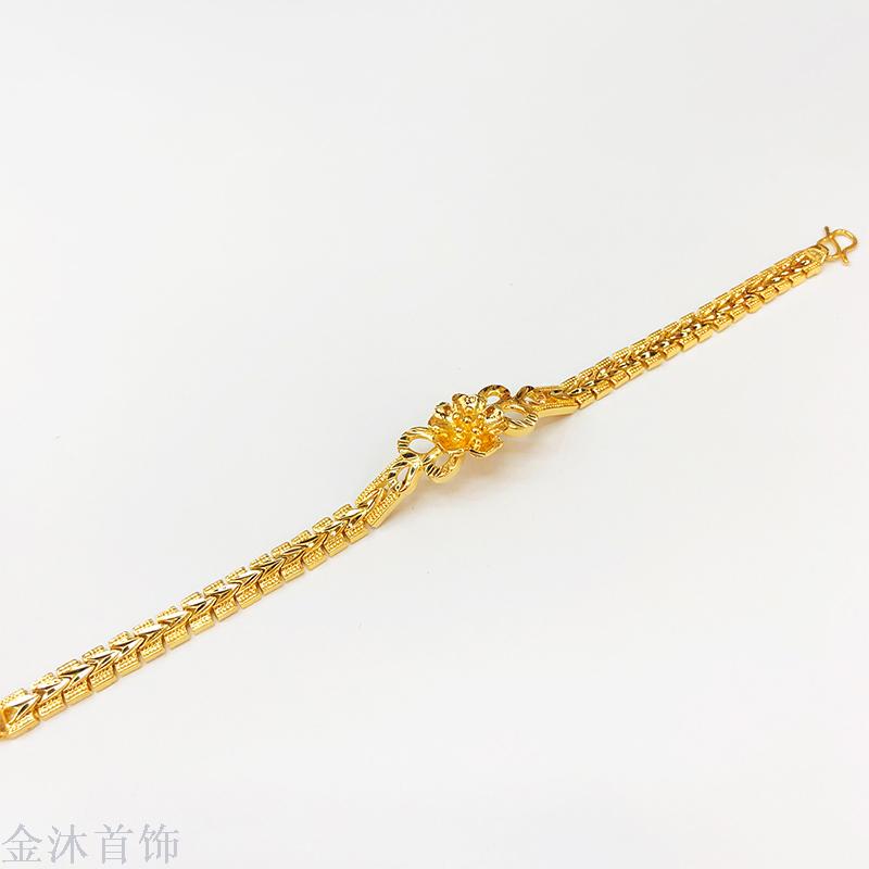 仿黄金手链女越南沙金24K真镀金999手串批发婚庆送礼情侣饰品厂家