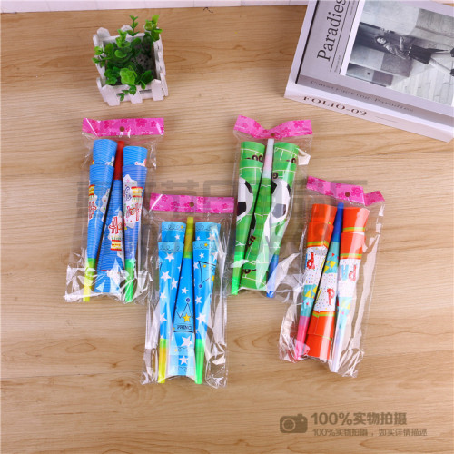 fresh colorful stripes blowing dragon roll whistle horn adult party birthday party wish wish wei