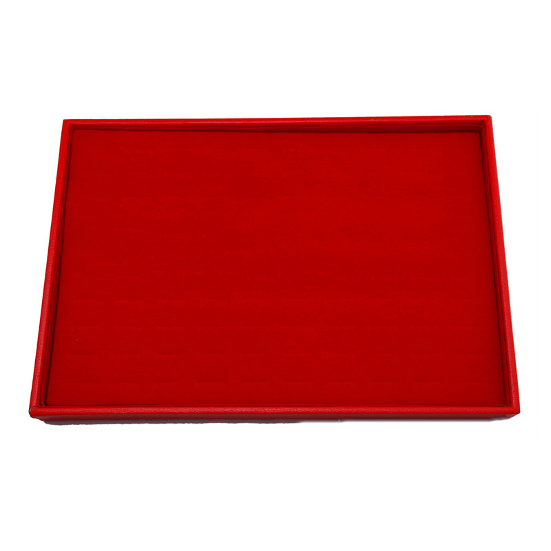 批发红色绒盘子/戒指/项链首饰盒 展示盒饰品 越南沙金专用摆地摊