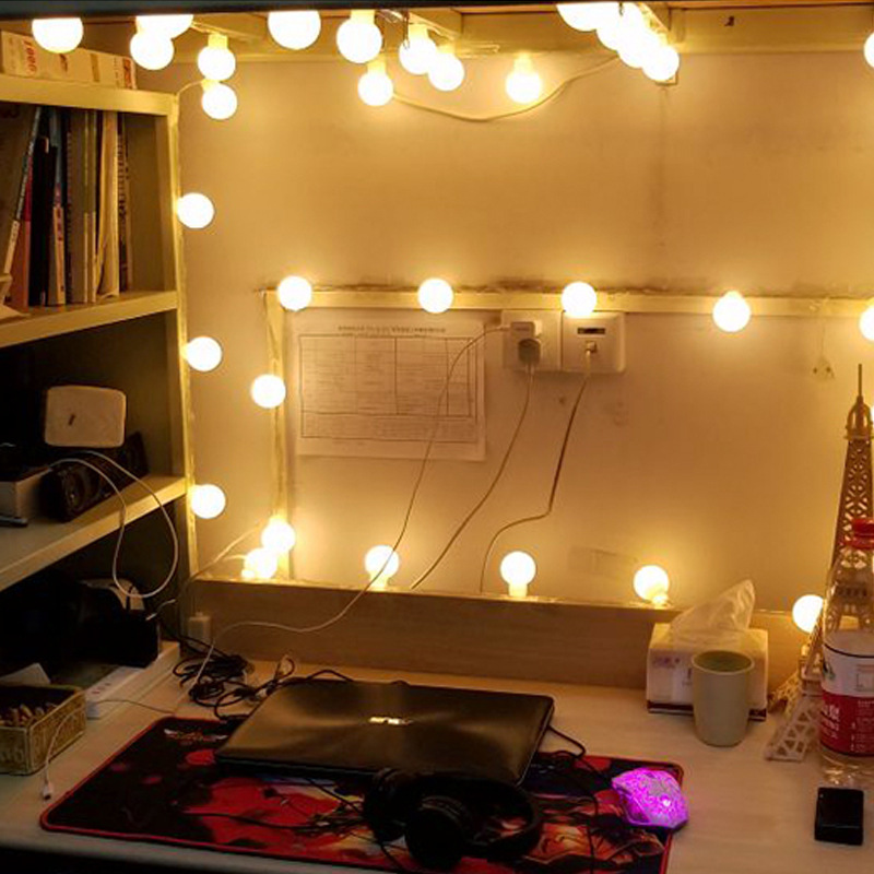 爆款亚马逊外贸led灯串大圆球灯灯泡球灯串电池彩灯圣诞装饰室