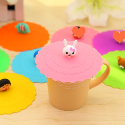 cartoon silicone cup cover fashion creative glass bottle cap gift gift mug cover
