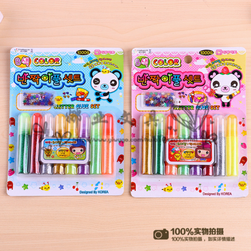8-color flash glue ball pen handmade greeting card graffiti washable watercolor glue color shiny students and children