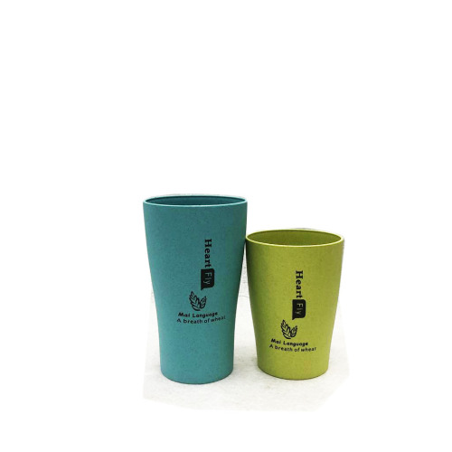 high-grade environmentally friendly degradable wheat straw cup with printing wheat straw cup gift advertising cup rs-201224