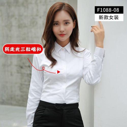 rui shan women‘s long-sleeved business wear white shirt formal wear work clothes autumn new korean style slim fit shirt top