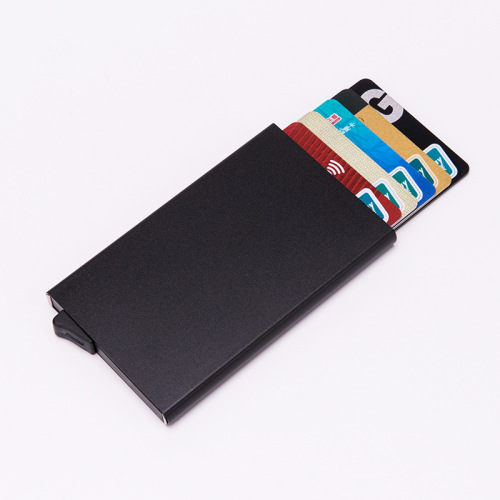 Ultra-Thin Card Holder_Aluminum Alloy Hand Push Card Box Degaussing Metal Cartridge Anti-RFID Card Holder
