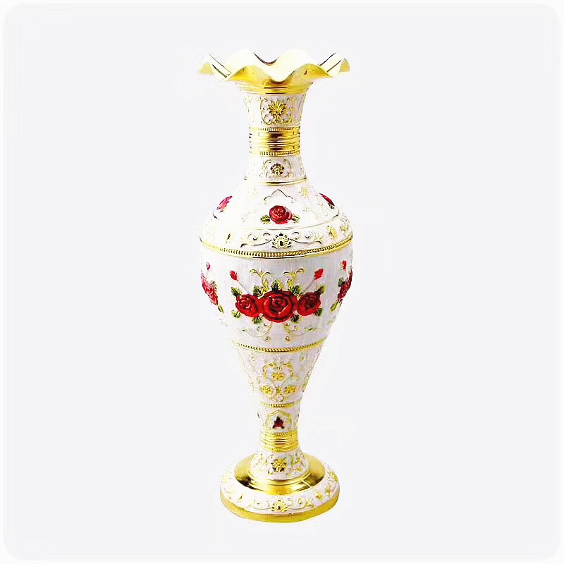 欧式金属花瓶摆件餐桌客厅干花插花合金摆件大号家居饰品装饰摆设