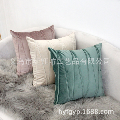 simple solid color pillow cushion sofa office back cushion waist support chair bedside large back pillow cover
