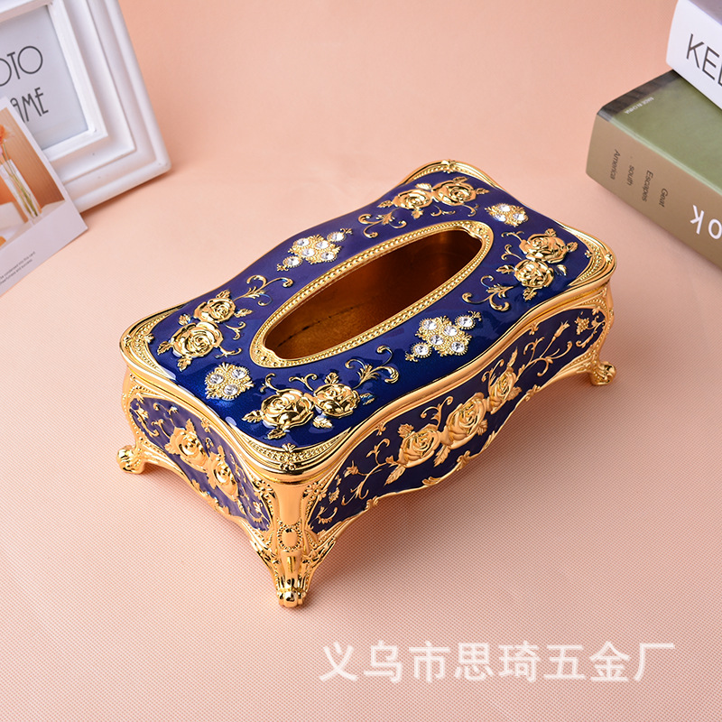 大号高档锌合金纸巾盒合金抽纸盒餐巾纸盒 家用 汽车用 欧式创意