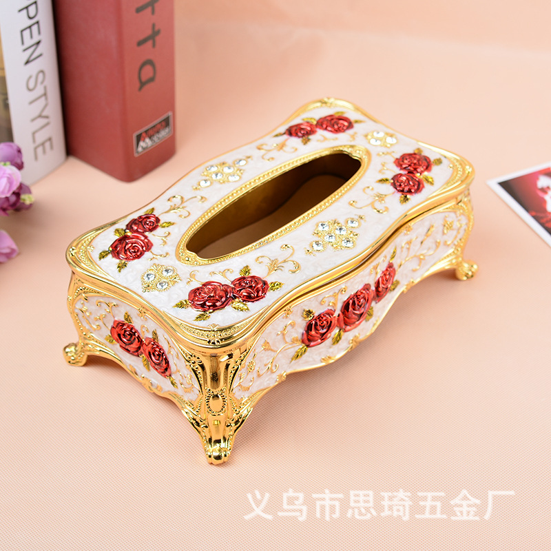 大号高档锌合金纸巾盒合金抽纸盒餐巾纸盒 家用 汽车用 欧式创意