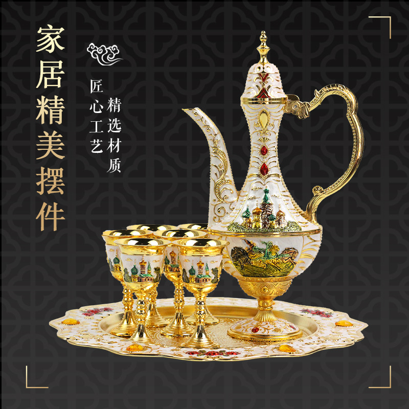 【产地货源】欧式锌合金酒具 家居精美精工制造尊贵奢华酒具套装