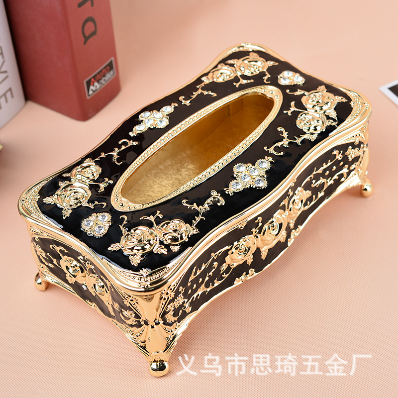大号高档锌合金纸巾盒合金抽纸盒餐巾纸盒 家用 汽车用 欧式创意