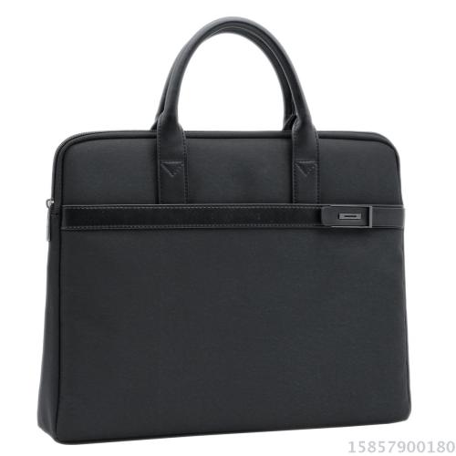 Angte New File Bag A4 Handheld Canvas Zipper Multi-Layer Men‘s and Women‘s Business File Bag Information Bag Briefcase