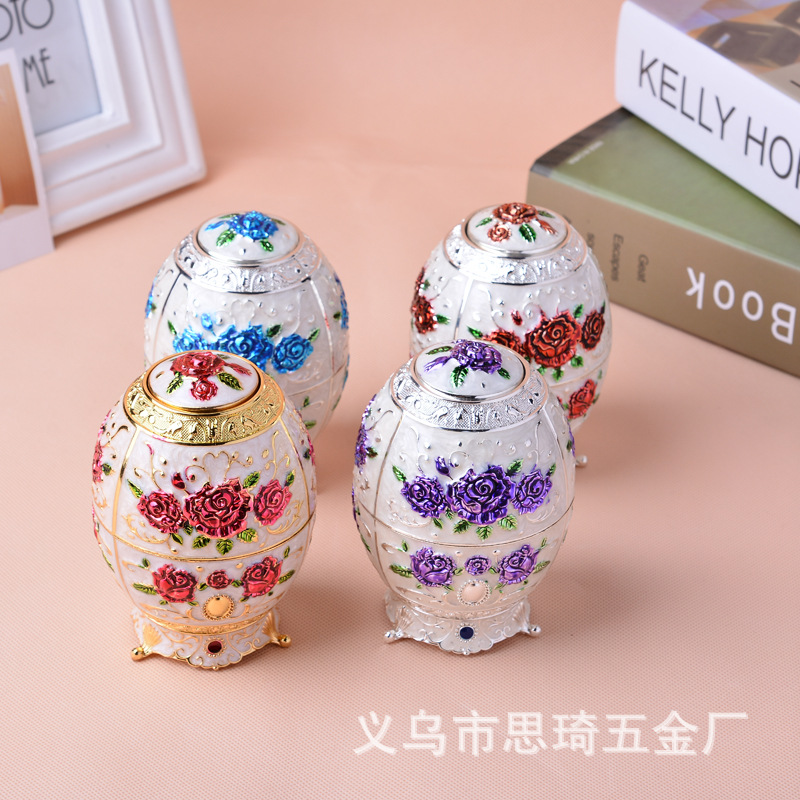 高档欧式牙签筒  金属工艺自动牙签筒 创意彩蛋牙签罐牙签筒