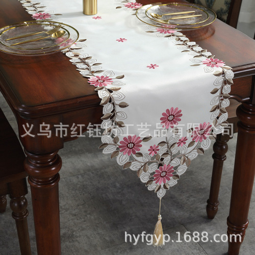 New House Simple European Lace Table Runner Fabrics Tablecloth American Pastoral Tea Table Runner Bed Runner Bedside Table Cover Cloth