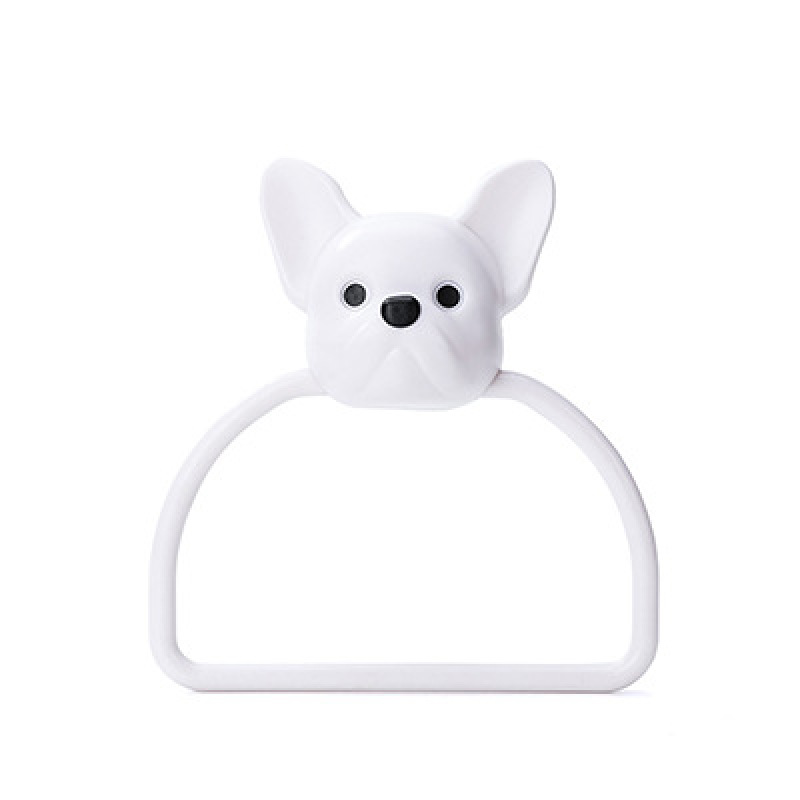 Cute cartoon towel rack, creative kitchen wall-mounted hand towel and rag rack, bathroom no-hole, traceless towel ring pic 2