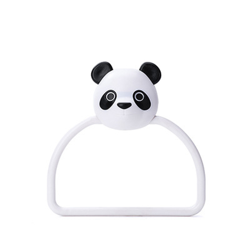 Cute cartoon towel rack, creative kitchen wall-mounted hand towel and rag rack, bathroom no-hole, traceless towel ring pic 1