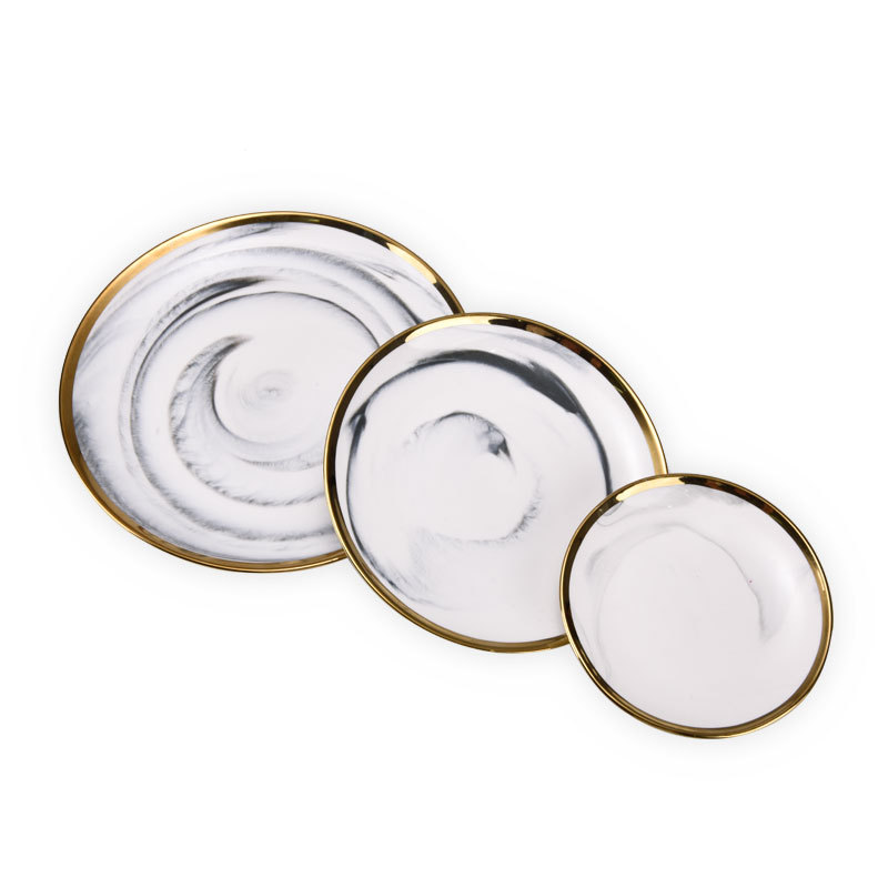 北欧金边大理石陶瓷展示架创意个性饰品收纳架珠宝店橱窗陈列道具