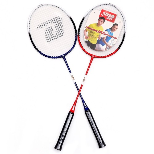 authentic dhs red shuangxi badminton racket ferroalloy 300 one-piece for family beginners （two pieces） direct sales