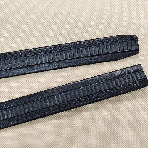 Men‘s Automatic Belt PVC Faux Leather Covered Full Teeth Belt Exquisite Iron Button Alloy Buckle Simple Pant Belt Wholesale
