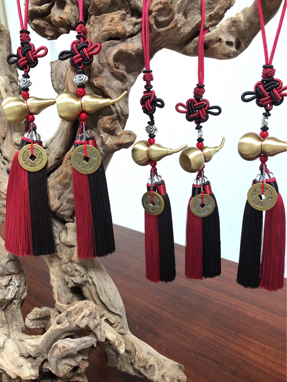 供应双色中国结可开盖铜葫芦铜钱挂件 工艺礼品创意礼品铜钱挂件