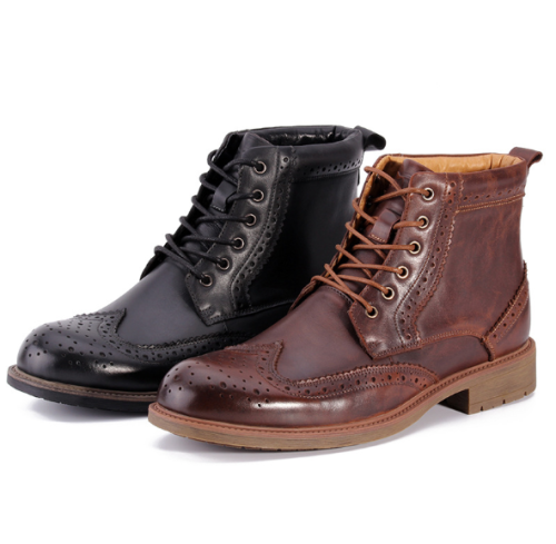 Brogue Men‘s Shoes Genuine Leather Shoes High-Top Shoes Men‘s Leather Boots Dr. Martens Boots European and American Foreign Trade