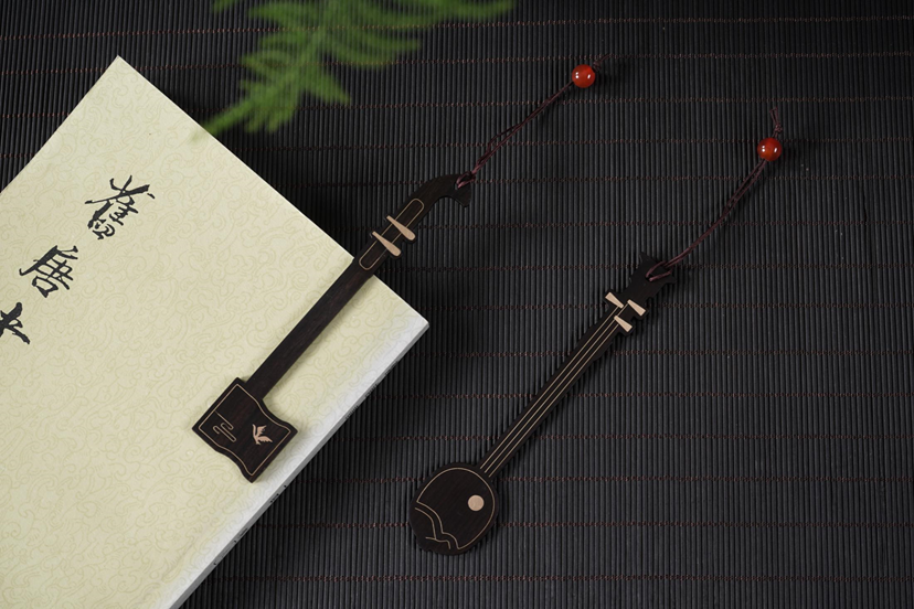 芸亭工艺创意书签定制logo古典中国风黑檀红木质文艺