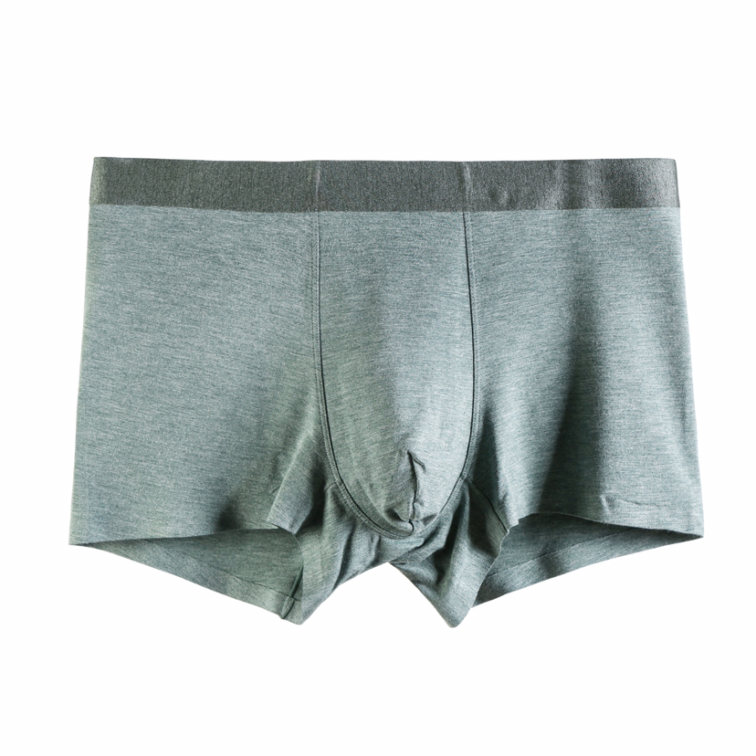 涵贝厂家直销男士内裤透气无痕净色男平角裤