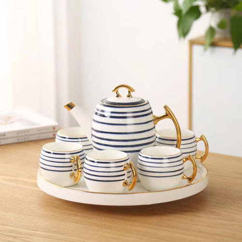 High-Grade Ceramic Gift Drinking Ware Tea Set Rotating Ceramic Plate