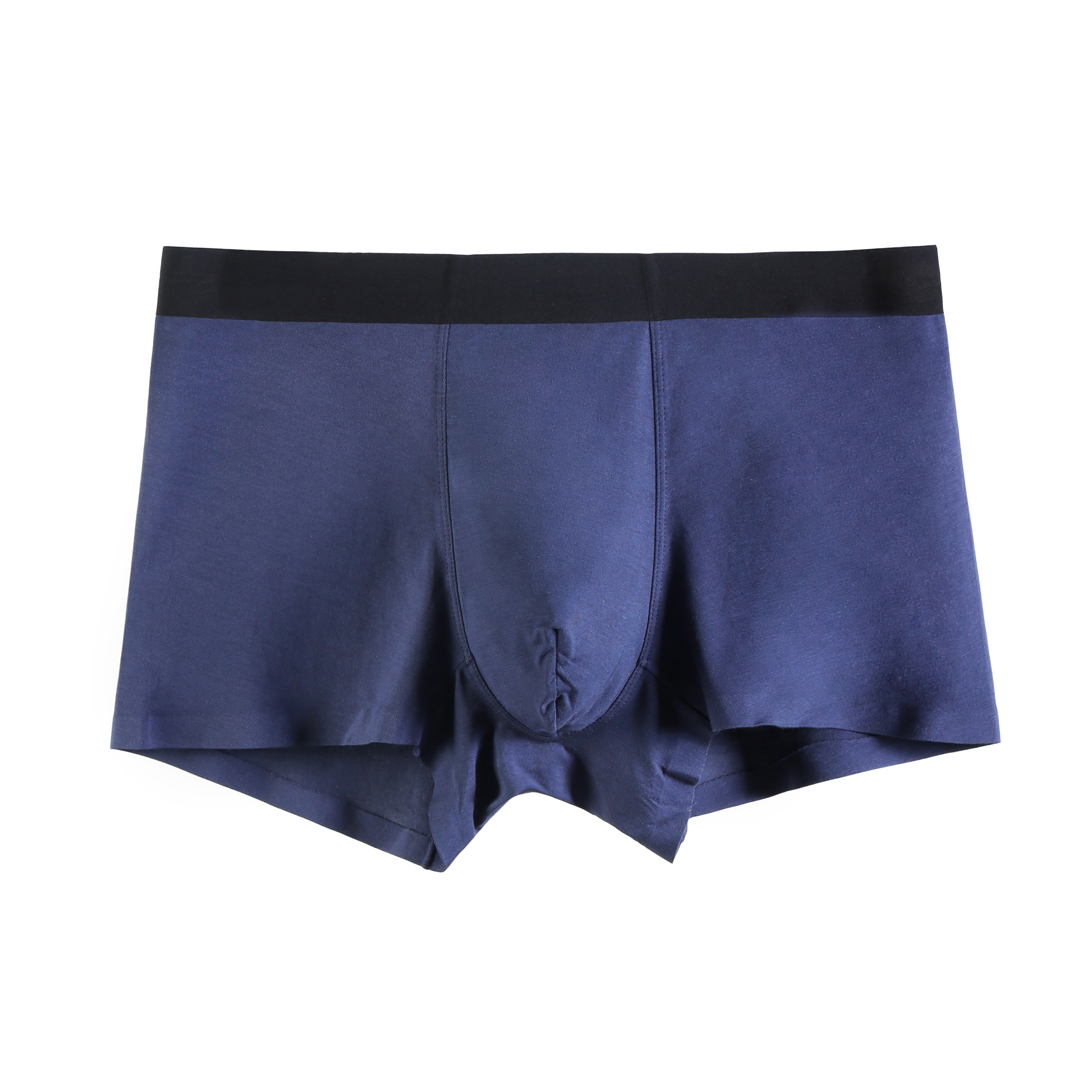 涵贝厂家直销高档莫代尔男士内裤透气无痕净色男平角裤一件代发