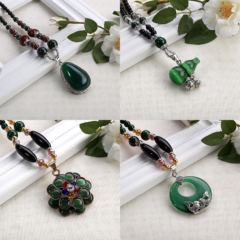 厂家直销秋冬新款佛珠毛衣链 民族风长款毛衣链项链配饰 一件代发