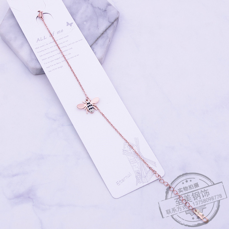 韩版新款蜜蜂流行饰品项链女锁骨链学生配饰防过敏简约女链
