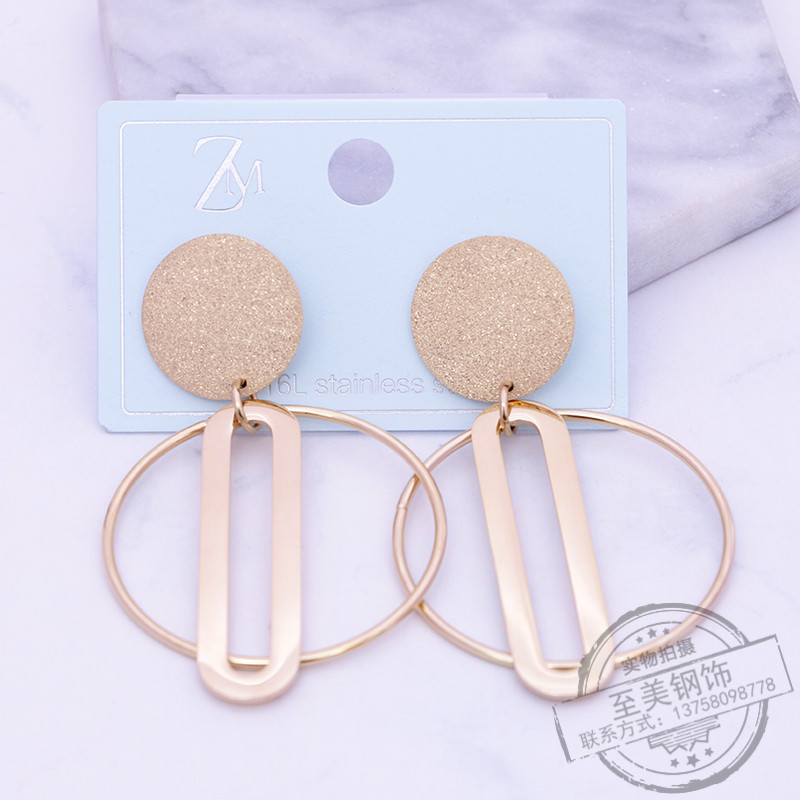 欧美复古个性夸张大耳圈吊坠耳钉耳环百搭潮流耳坠耳环女饰品