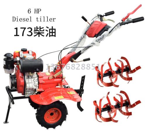 6hp diesel mi ni tiller gas tiller cultivation machine soil ripper agricultural machinery