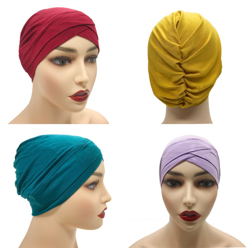 high quality modal elastic base cap indian cap forehead cross headscarf cap factory direct one-piece delivery
