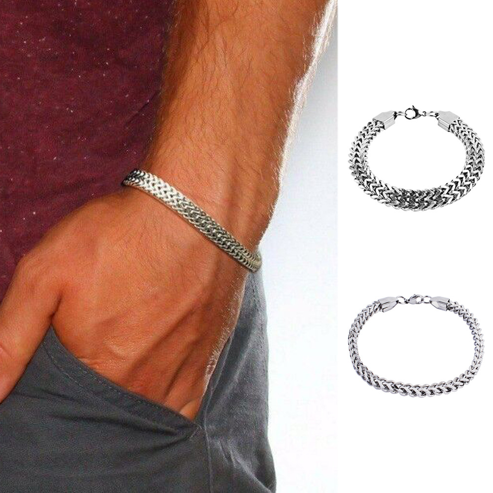 钛钢男士手链霸气不锈钢饰品个性礼品 三色可选 男士个性魅力手链