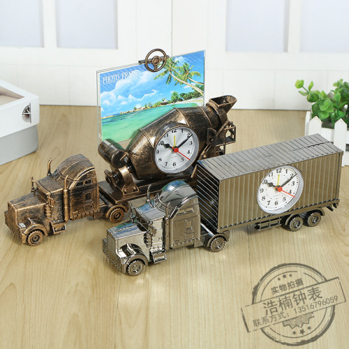 alarm clock cartoon cute creative truck engineering car model boys girls bedroom home decoration