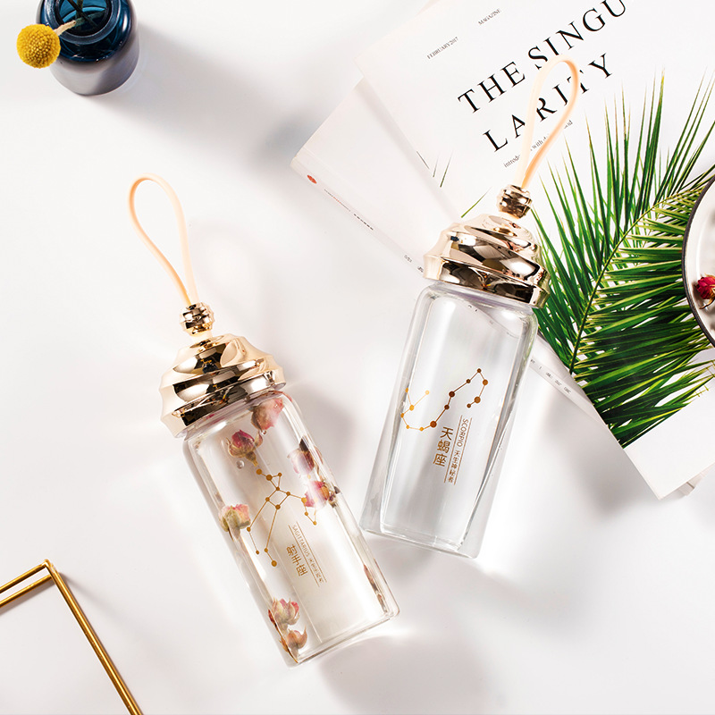 广州富全新款尼拉玻璃杯情侣学生星座高鹏杯创意礼品定制随手杯