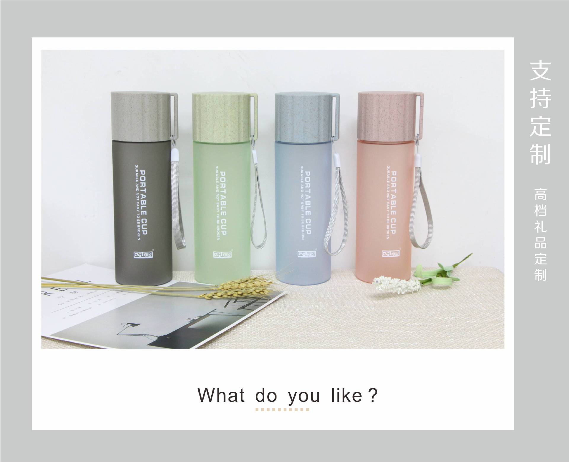 【厂家直销】广州富全麦克时尚设计便携塑料水杯 2017新款