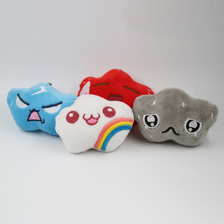 宝拉毛绒玩具挂件钥匙扣水晶超柔可爱云朵四色厂家直销现货款精品