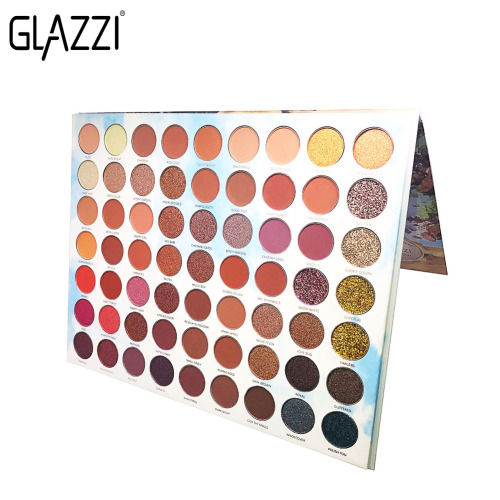 glazzi63 color european and american super large eye shadow pearlescent matte sequins glitter powder mixed pack eye shadow plate makeup wholesale