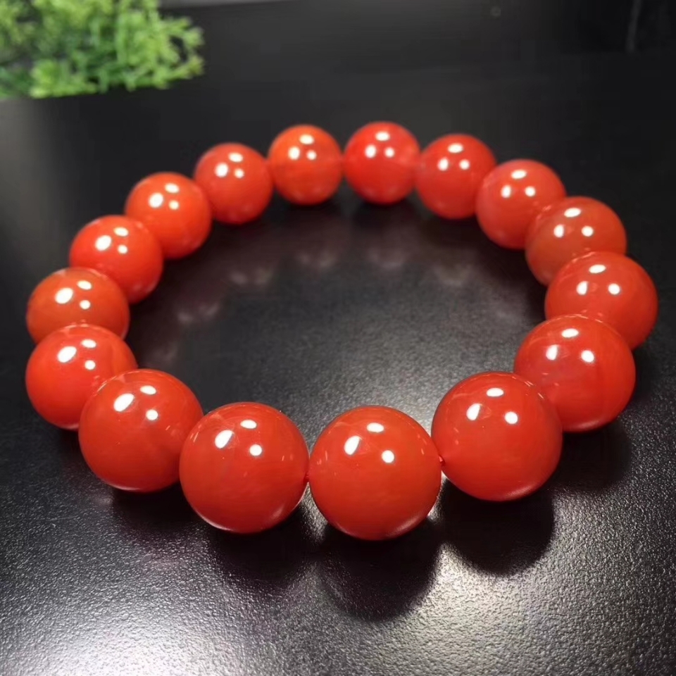 精品川料南红玛瑙单圈手串 男女款手串 时尚珠宝 节日礼物