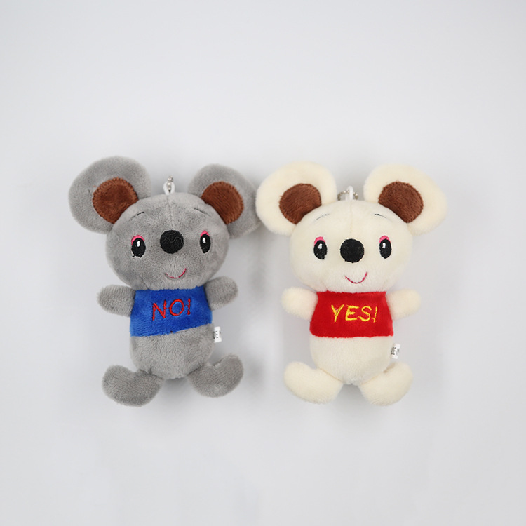 宝拉毛绒玩具挂件珠链水晶超柔可爱双色萌老鼠厂家直销礼品爆款