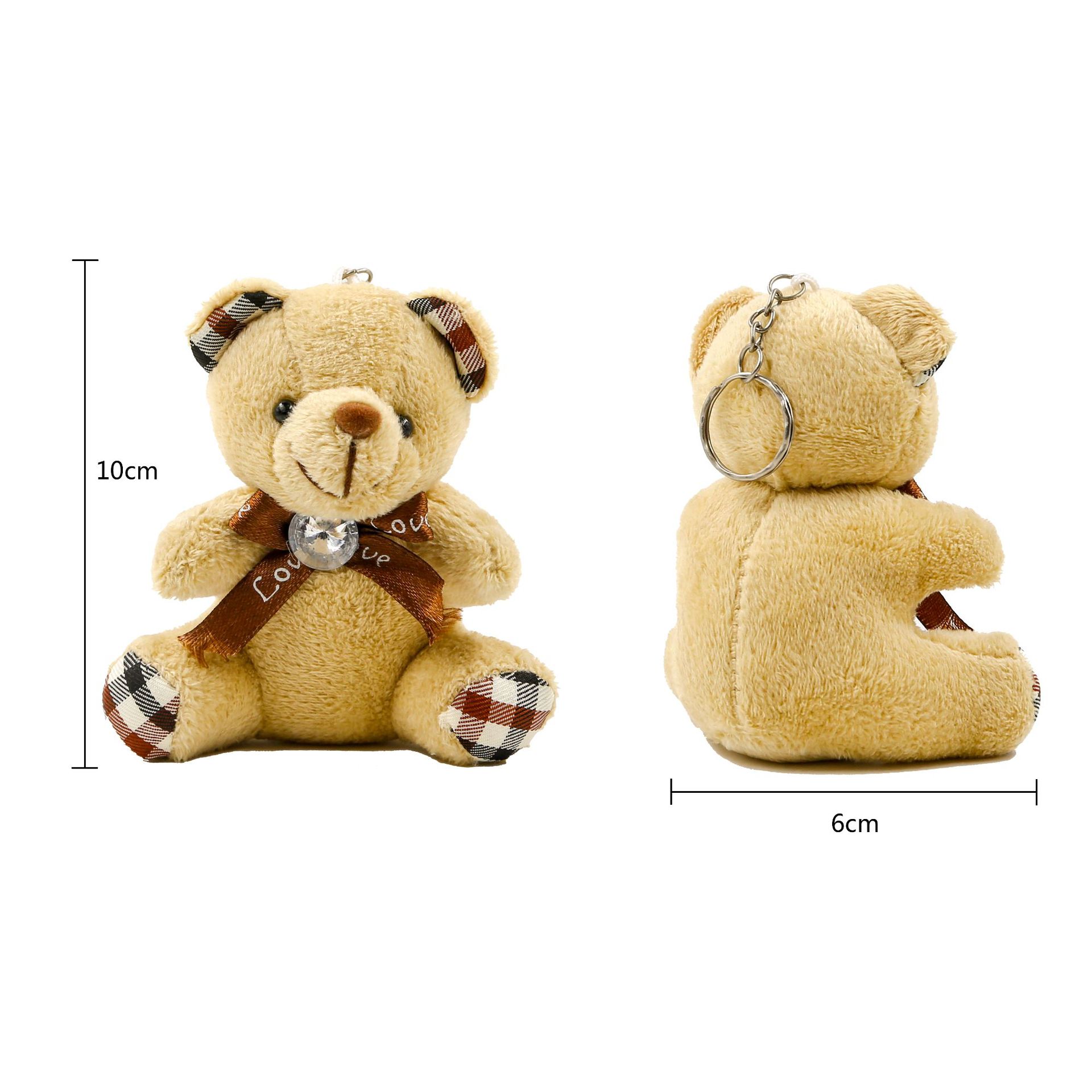 地摊小泰迪熊毛绒小挂件钥匙扣公仔婚庆抛洒钥匙扣包包挂件公仔