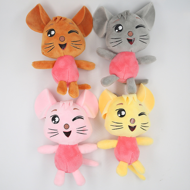 宝拉毛绒挂件钥匙扣水晶超柔可爱老鼠玩具站姿俏皮鼠厂家直销爆款