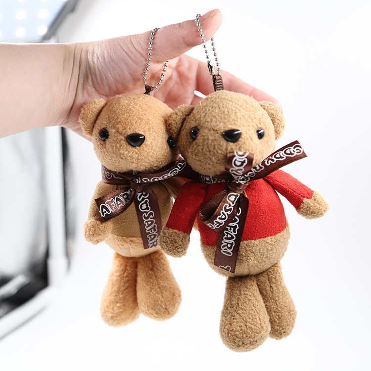 宝拉毛绒玩具挂件钥匙扣领结麂皮绒熊厂家直销现货款精品礼品批发