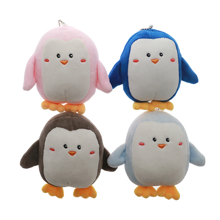 软体羽绒棉企鹅毛绒挂饰抓机公仔四面弹萌企鹅毛绒挂件小爪机娃娃