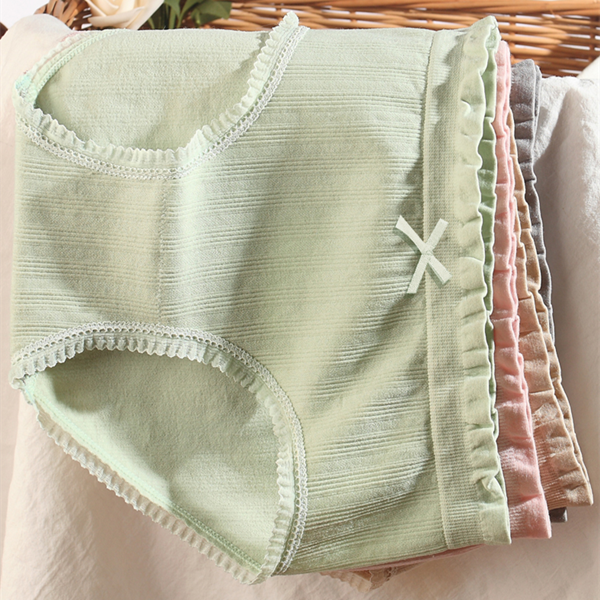内裤女棉裆中腰少女蕾丝可爱收腹提臀无痕女士三角裤