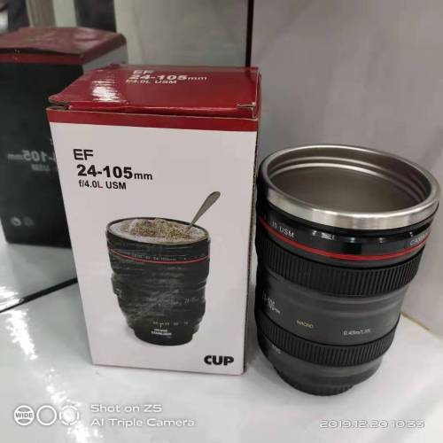 Creative Camera Lens Water Cup Insulated Camera Lens Cup Six Generation Black and White Stainless Steel Coffee Cup