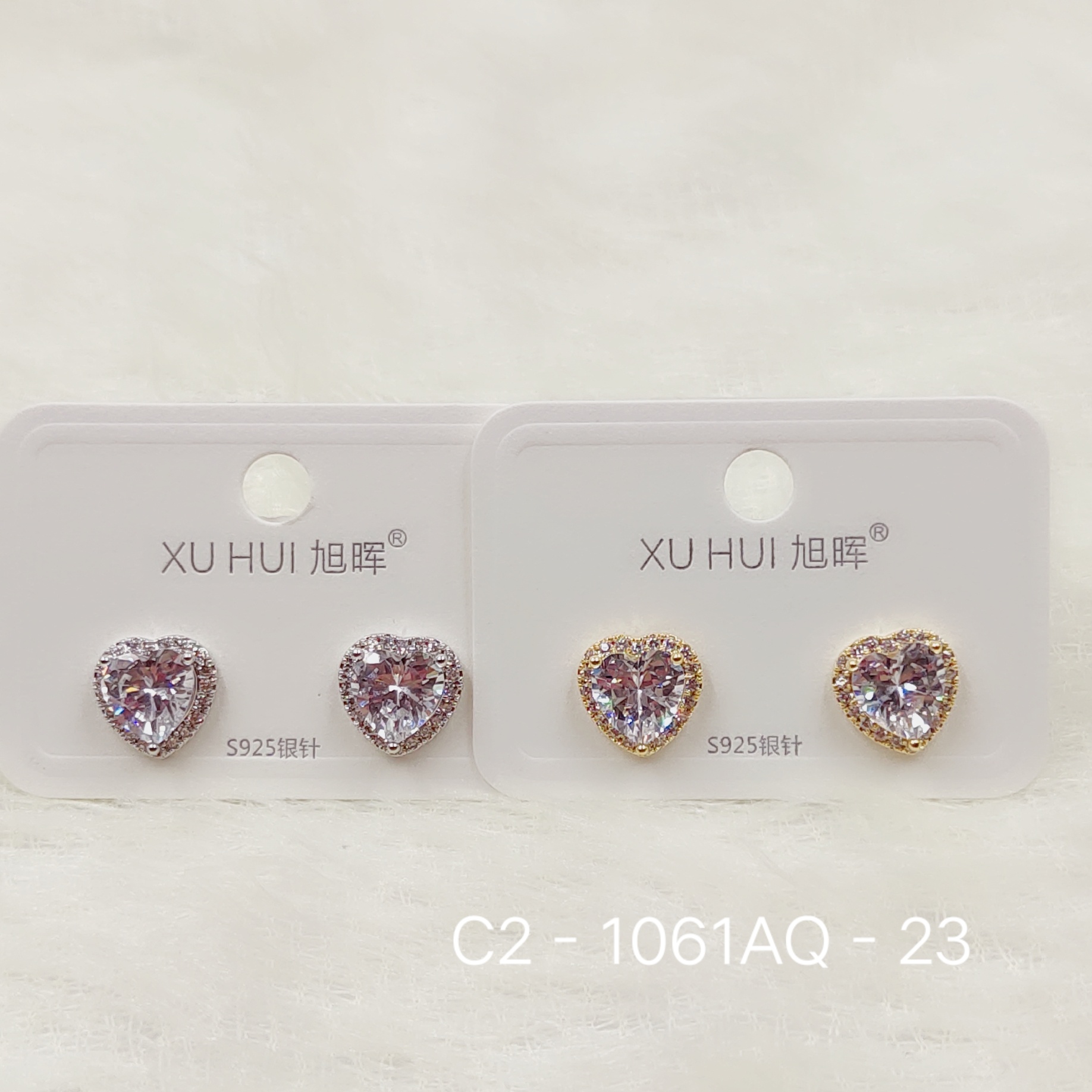 新款热销耳饰S925银针精致小耳钉铜镀真金镶4A锆石简约时尚饰品