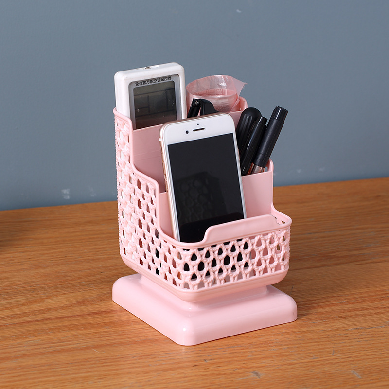 镂空桌面收纳盒多功能分格笔筒摆件学生办公桌文具收纳筒收纳筐